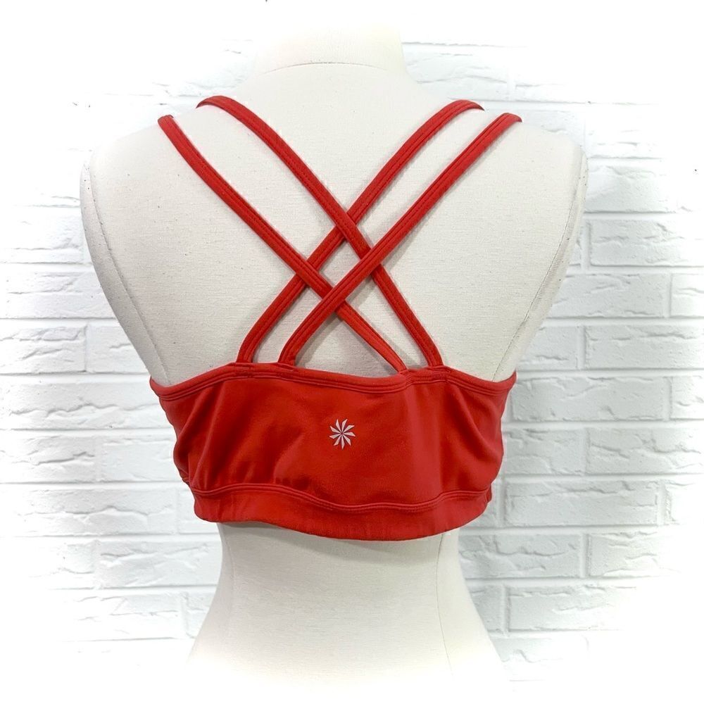 Athleta Full Focous Orange Sports Bra Size XL